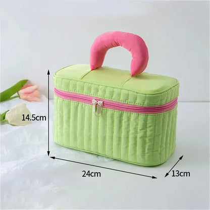 Kawaii Triangle Makeup Pouch 🌟 Cute Travel Cosmetic Bag 👜 Zipper Organizer for Toiletries & Beauty Essentials 🎀