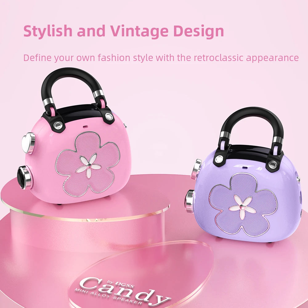 Kawaii DOSS Mini Bluetooth Speaker 🎶💖 - Cute Retro Design, 5W Sound, Perfect Portable Gift!