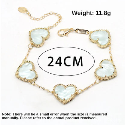 Kawaii Heart Charm Bracelets 💖✨ - Cute Personalized Gift for Women 🌈💚🖤❤️