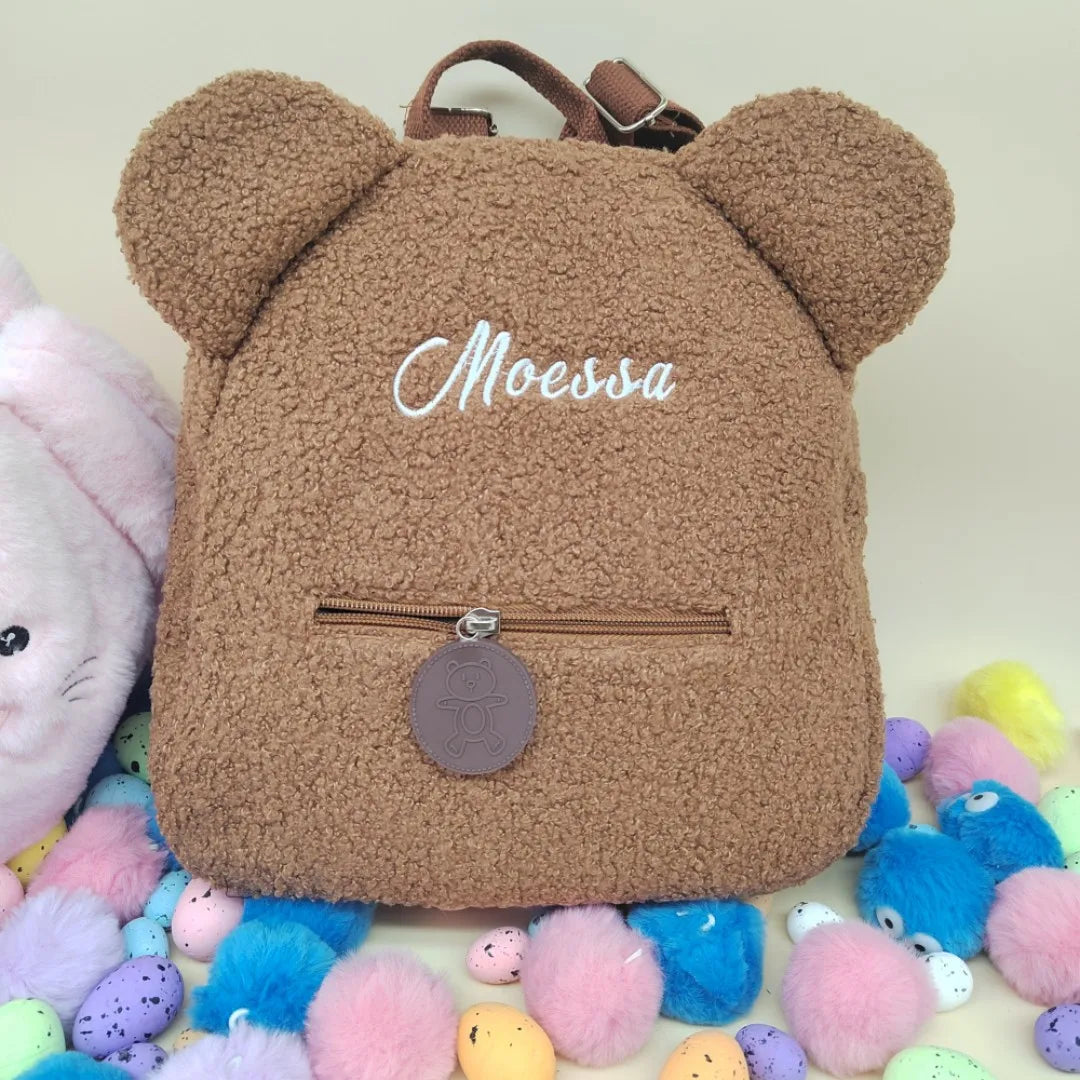 Kawaii Custom Bear Backpack 🐻✨ - Adorable Plush Toddler Bag for Girls | Personalised Name | Cute Casual Shoulder Rucksack 🎒