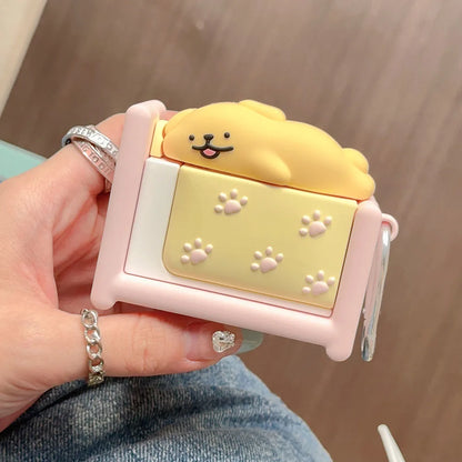 Kawaii Silicone Dog Earphone Case 🐾🎧 - Cute & Shockproof for AirPods Pro 1/2/3/4 with Keyring