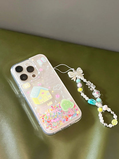 ✨ Sparkly Quicksand Glitter Family Bow Phone Case for iPhone 11-16 Pro Max 📱💖