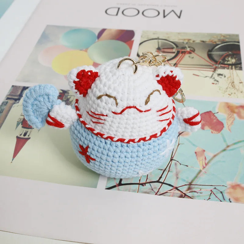Handmade Kitten Crochet Keychain For Backpack Cute Cat Doll Pendant 🧶🐾