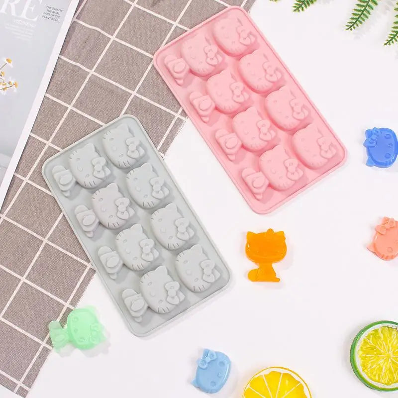 Hello Kitty Ice Tray Silicone Mold Cute DIY Treats Set Sanrio 🎀🧁