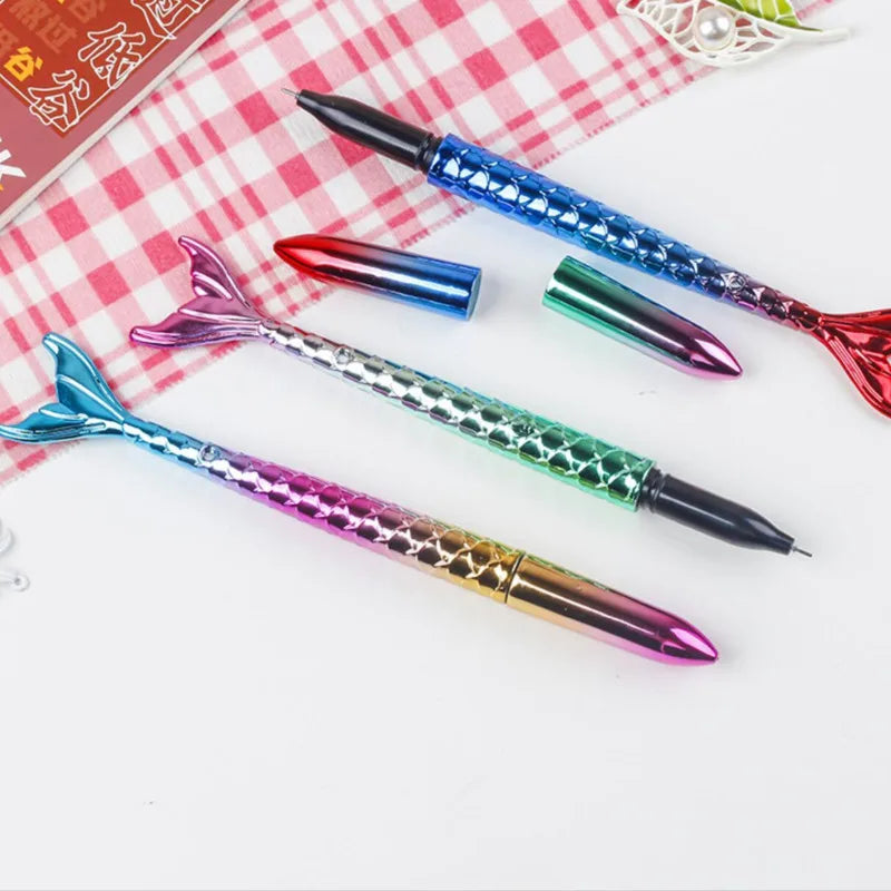 Cute Mermaid Kawaii Gel Pen 🐚✨ | Adorable 0.5mm Ballpoint Stationery for School & Office 🌈💖
