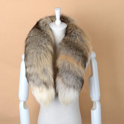 Genuine Natural Fox Fur Scarf With Drawstring 90 Cm Cozy Warm Winter Neck Warmer For Women Men 🦊❄️