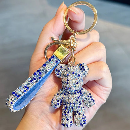 Diamond Bear Car Keychain Cute Handmade Luxury Rhinestone Bag Pendant 🧸💎✨