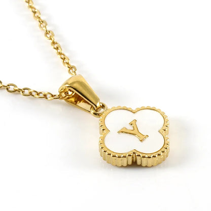 Charming Kawaii Stainless Steel Initial Necklace for Her 🌸✨ | Cute White Chain Jewelry - Perfect Valentine’s Day Gift! 💖