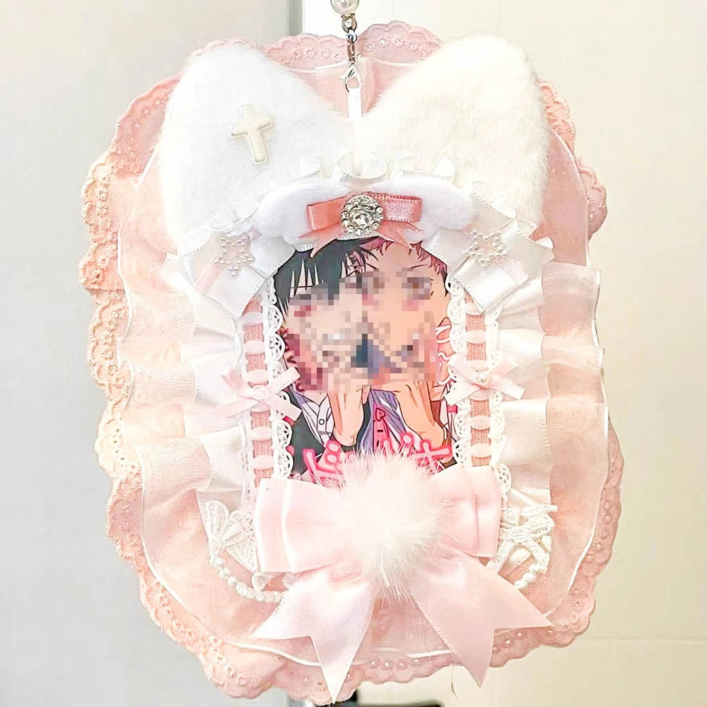 Toploader Lace Photocard Sleeve With White Ribbon Display Holder 🧵🎀📷