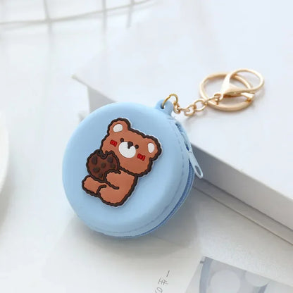 Adorable Animal Friends Silicone Coin Purse 🐾💖 - Cute Round Wallet for Kids & Adults! 🐻🎀 - Pixie Quill