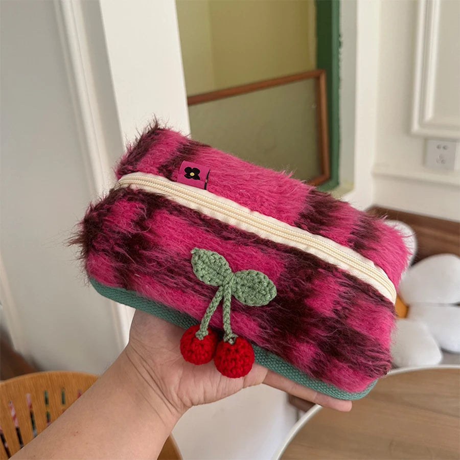 Kawaii Cherry Blossom Pencil Case 🌸✨ | Large Capacity Stationery Storage Bag 🖊️🎀