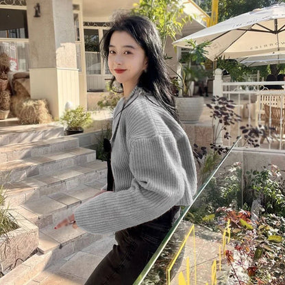 Kawaii Bow V-Neck Cardigan Sweater 🌸✨ | Cozy Long Sleeve Top for Sweet Style 🍭💖