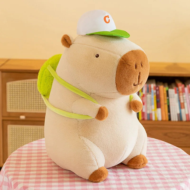 Adorable Capybara Plush Toy 🌸 | Soft Stuffed Animal with Lotus Flower 🌟 | Perfect Gift for Kids 🎁 | Kawaii White-face Monkey Doll 🐒