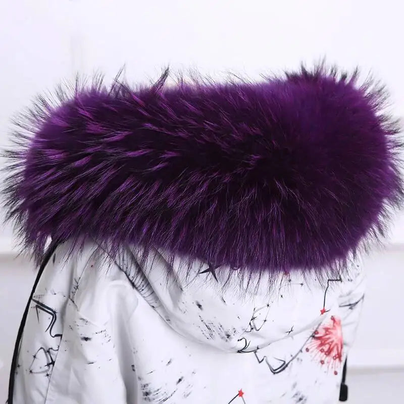 Lux Raccoon Fur Collar Scarf For Women 🧣 Warm Winter Essential
