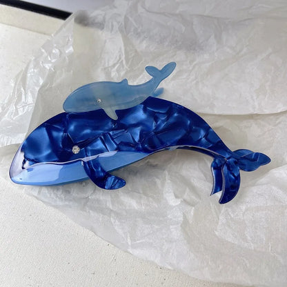 Ocean Friends Hair Claw Clip Acetate Dolphin Seahorse Jellyfish Clip For Women 🐬
