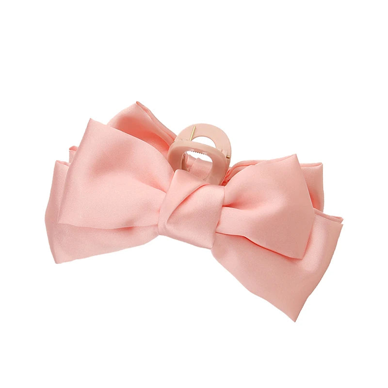 Kawaii Large Satin Bow Hair Claw 🎀✨ Adorable Hair Accessory for Trendy Girls - 12CM Fashion Statement!