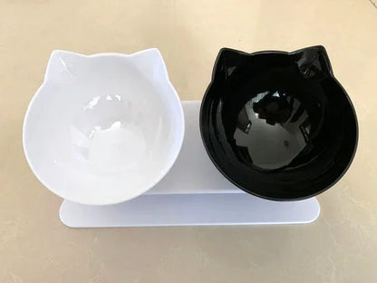 Kawaii Non-Slip Double Cat & Dog Bowl Set 🐾💕 | Adorable Feeding Station for Your Furry Friends! 🍽️🐱🐶