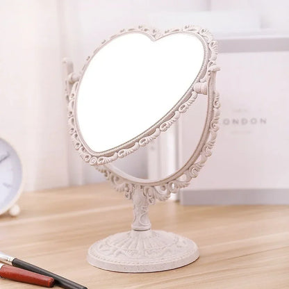 Kawaii Lace Love Mirror 🌸✨ | Portable Double-sided Vanity Mirror for Makeup Magic 💖🎀