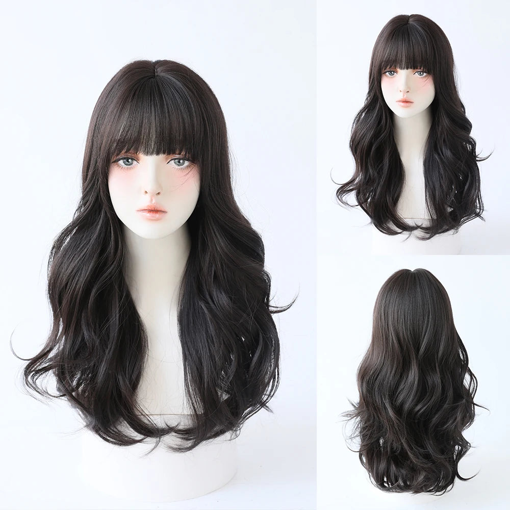 Kawaii Blonde Cosplay Wig 🎀✨ | Wavy Synthetic Hair with Bangs for Daily & Party Looks 💖