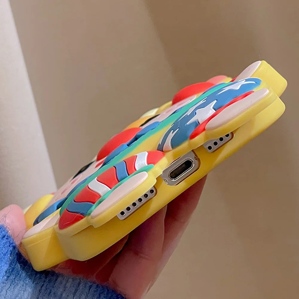Kawaii 3D Cartoon Joker Clown Silicone Phone Case for iPhone 16/15/14 Pro Max - Shockproof & Adorable 🤡📱✨