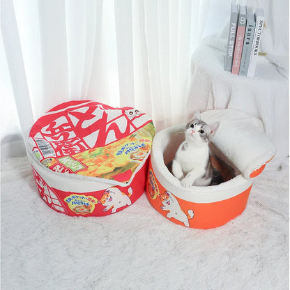 🌟 Noodle Cozy Cat Nest 🐾 Fleece-Lined Delight for All Seasons 🐶✨