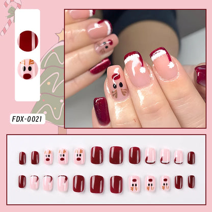 Kawaii Blush Pink 3D Bowknot & Pearl Press-On Nails 💖✨ | 24pcs Adorable Fake Nail Tips for Cute DIY Manicures!