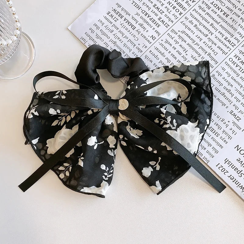 Charming Floral Bow Ponytail Hair Ring 🎀✨ - Adorable Girls' Hair Accessory Gift! 🌸