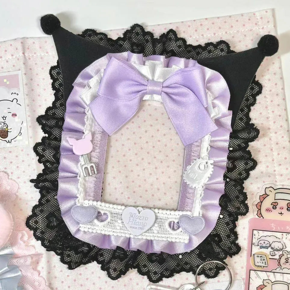 Purple Lace Card Sleeve 3 Inch Kpop Photo Card Protector Holder Star Display 💜✨