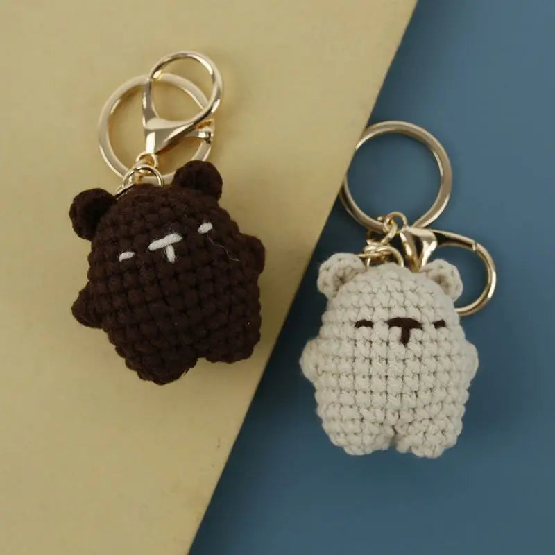 Bear Couple Keychains Crochet Duo For Keys And Bags Cute Handcrafted Charms 🧶🐻