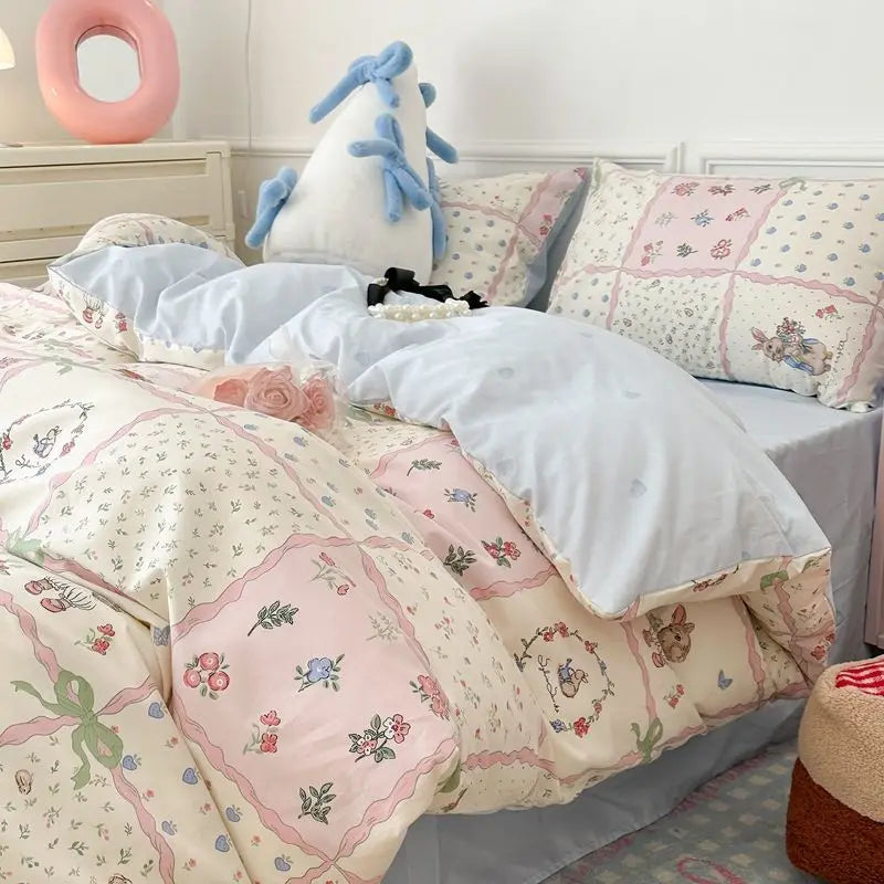 Kawaii Kids' Bedding Set 🛏️✨ | Cozy Duvet Cover & Pillowcase Collection for Playful Dreams 🌈💖