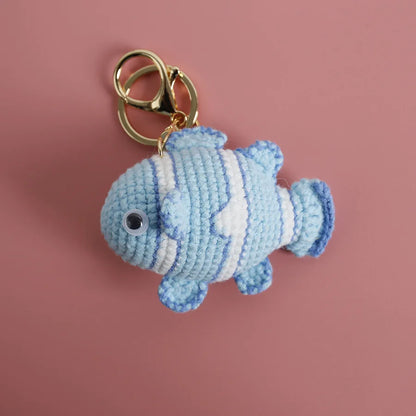Cute Clown Fish Crochet Keychains For Bags, Handmade Goldfish Charm 🧶🐠