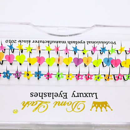 ✨ Rainbow Glitter Lashes - Kawaii Butterfly Star Individual Extensions for Magical Makeup! 🌈💖