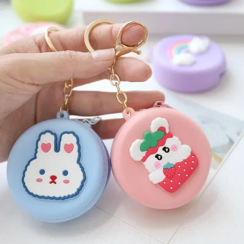 Adorable Animal Friends Silicone Coin Purse 🐾💖 - Cute Round Wallet for Kids & Adults! 🐻🎀 - Pixie Quill