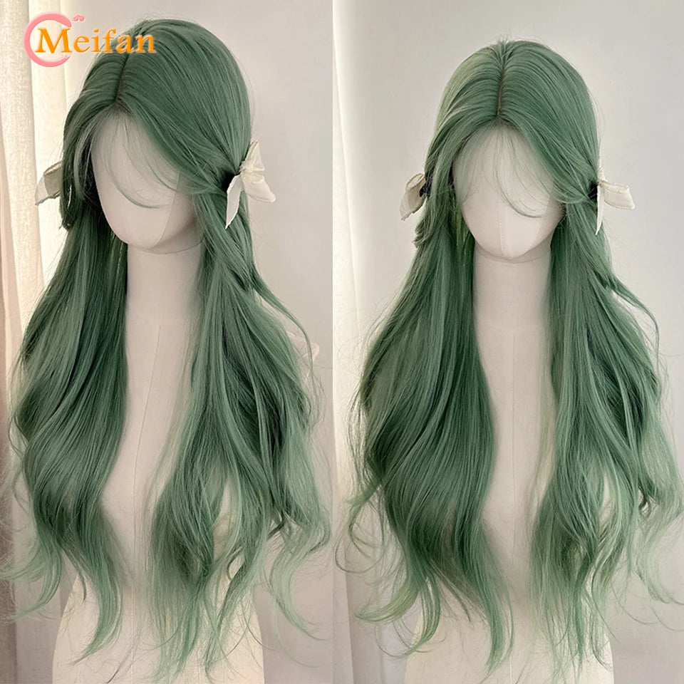 Kawaii Ombre Pink & Blonde Long Straight Wig 🎀✨ - Cute Lolita Cosplay Hair for Parties & Halloween! 🌸🖤