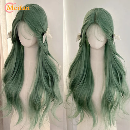 Kawaii Ombre Pink & Blonde Long Straight Wig 🎀✨ - Cute Lolita Cosplay Hair for Parties & Halloween! 🌸🖤