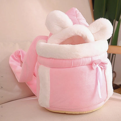 Kawaii Cozy Pet Backpack 🐾🌈 - Plush Travel Carrier for Cats & Dogs 🐶✨ Perfect for Outdoor Adventures!