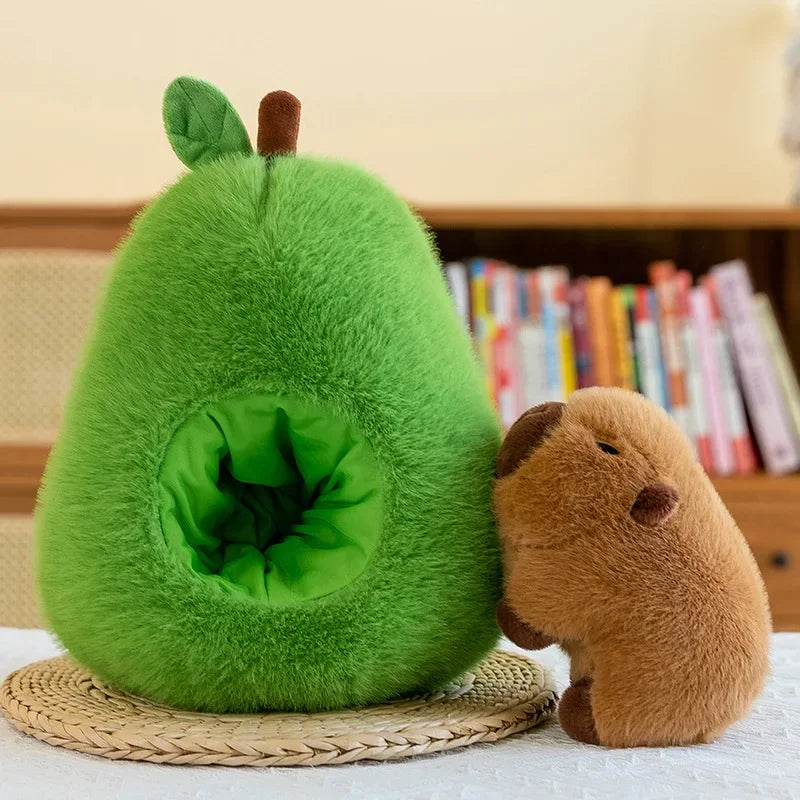 Adorable Avocado Capybara Plush 🥑🐾 - Cuddly Animal Friend & Snuggly Pillow! 🌟 - Pixie Quill