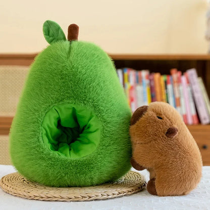 Adorable Avocado Capybara Plush 🥑🐾 - Cuddly Animal Friend & Snuggly Pillow! 🌟 - Pixie Quill