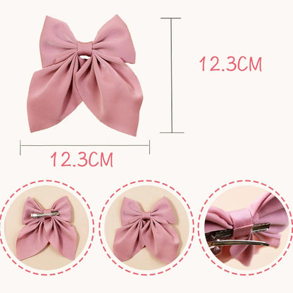 Kawaii Rainbow Bow Hair Clips 🎀✨ | Adorable Satin Barrettes for Girls & Women | Cute Butterfly Hair Accessories 🦋🌈