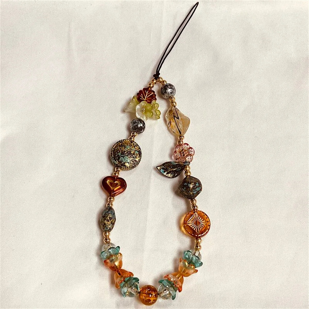 Vintage Bead Bracelet Wrist Strap Phone Case Keychain Bag Pendant ✨📱