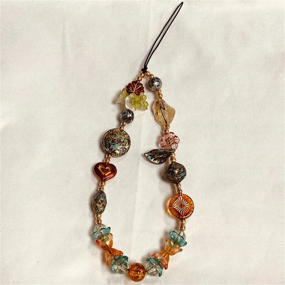 Vintage Bead Bracelet Wrist Strap Phone Case Keychain Bag Pendant ✨📱