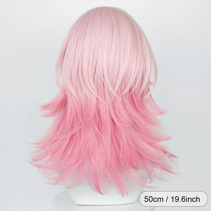 Ombre Pink Synthetic Wig For Women Heat Resistant Straight Cosplay Anime Game Hair For Daily Parties 🎀💖✨