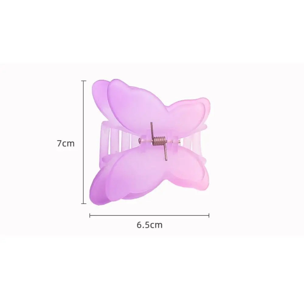 Kawaii Butterfly Acrylic Hair Claw Clip 🦋✨ | Colorful Matte Gradient Hairpin for Sweet Styles 🌈💖