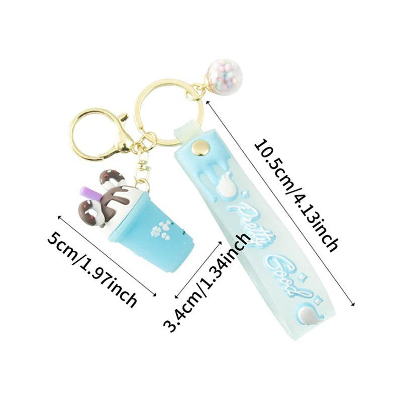 🍦 Sweet & Whimsical Ice Cream Keychain 🎀 - Adorable Accessory for Your Bags! ✨ - Pixie Quill