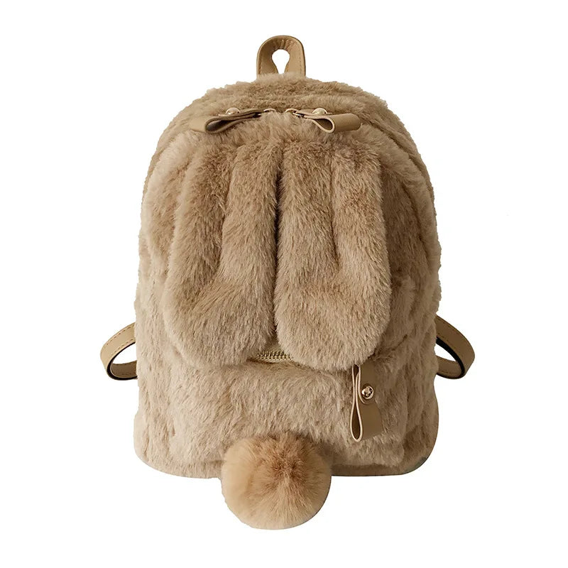 Fluffy Rabbit Backpack 🐇✨ Kawaii School Bag for Kids - Cute & Cozy Travel Companion!