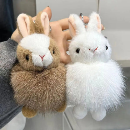 Adorable Fox Plush Key Chain Pendant With Rabbit Fur Ball For Car And Backpack 🦊