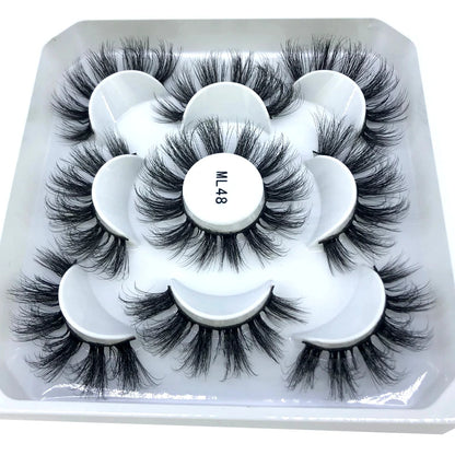 New 5 Pairs 8-25mm Natural 3D False Eyelashes Kit Mink Lashes Full Strip Look Whimsical Cute Glam 🌸✨