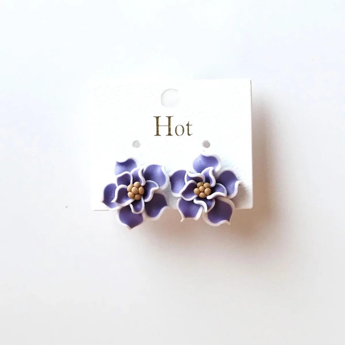 Trendy Handmade Polymer Clay Flower Earrings, 3D Floral Studs for Women,Lightweight Boho Statement Jewelry, Chic Gift