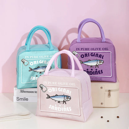 Kawaii Sardine Bento Bag 🎒✨ - Adorable & Portable Lunch Companion! 🐟🍱