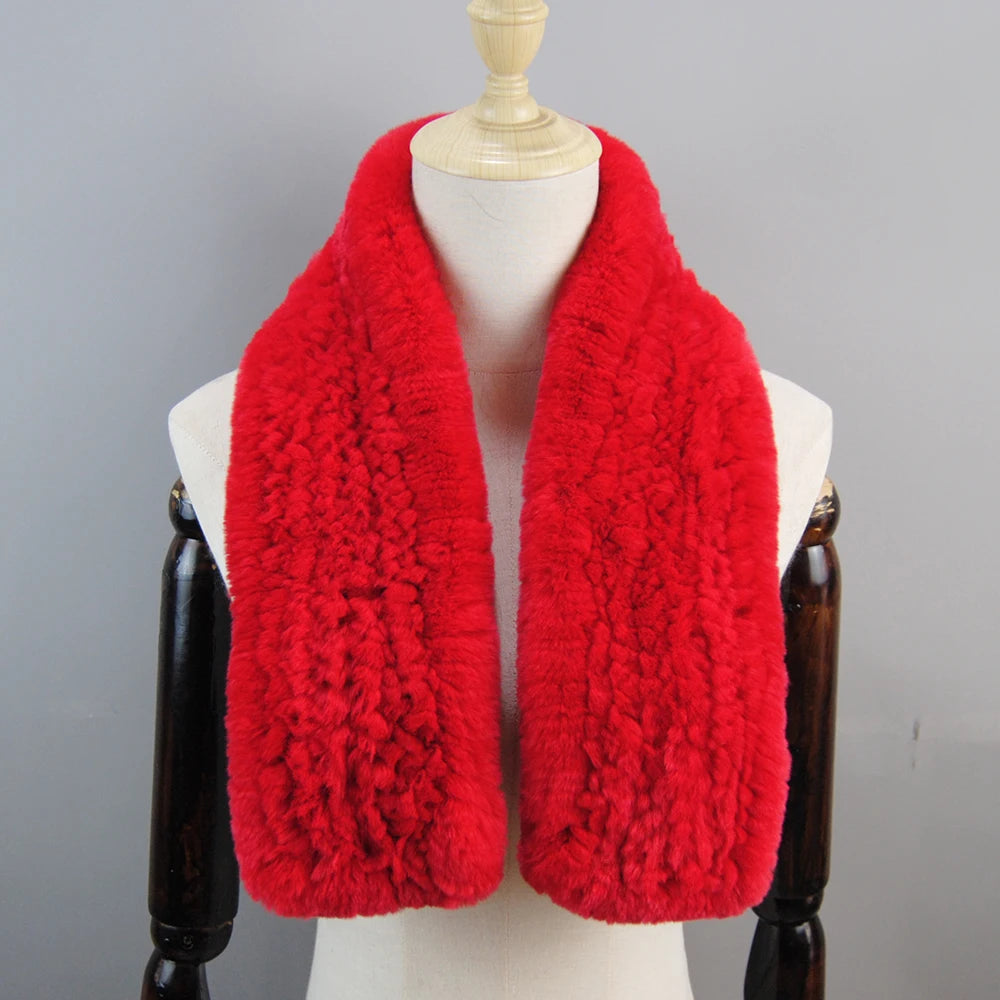 Lux Rex Rabbit Fur Scarf For Women Real Fur Warmth 🧣 Cozy Elegance ❄️